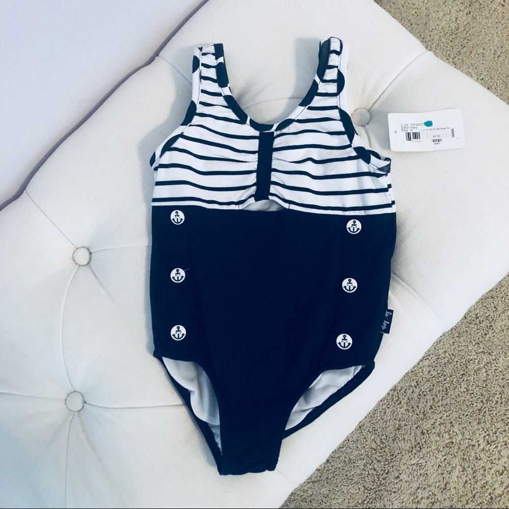 *Le Top Girls Adorable Nautical Bathing Suit - 6*